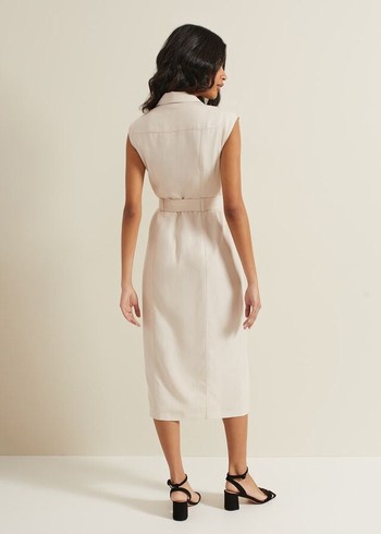 Phase Eight Kristal Utility Dress Cream Canada | WHNCIT-910